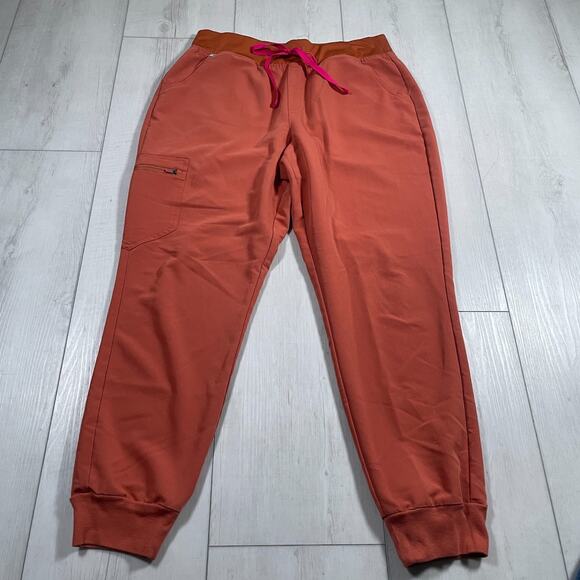 Figs Zamora Jogger Scrub Pants Women’s Large Orange Technical Collection - Picture 1 of 13